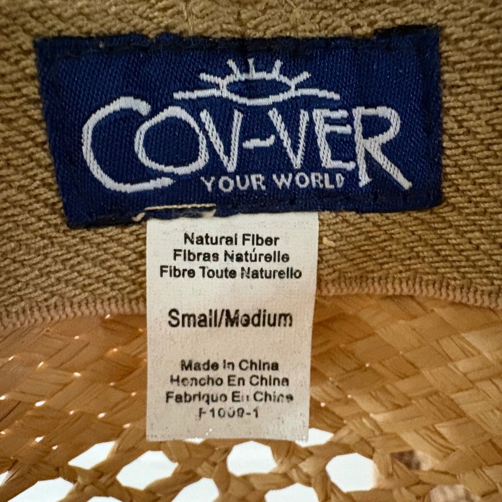 Cov-Ver Your World Straw Cowboy Hat Natural Fiber Western Sun Hat F1009-1 S/M - Picture 6 of 16